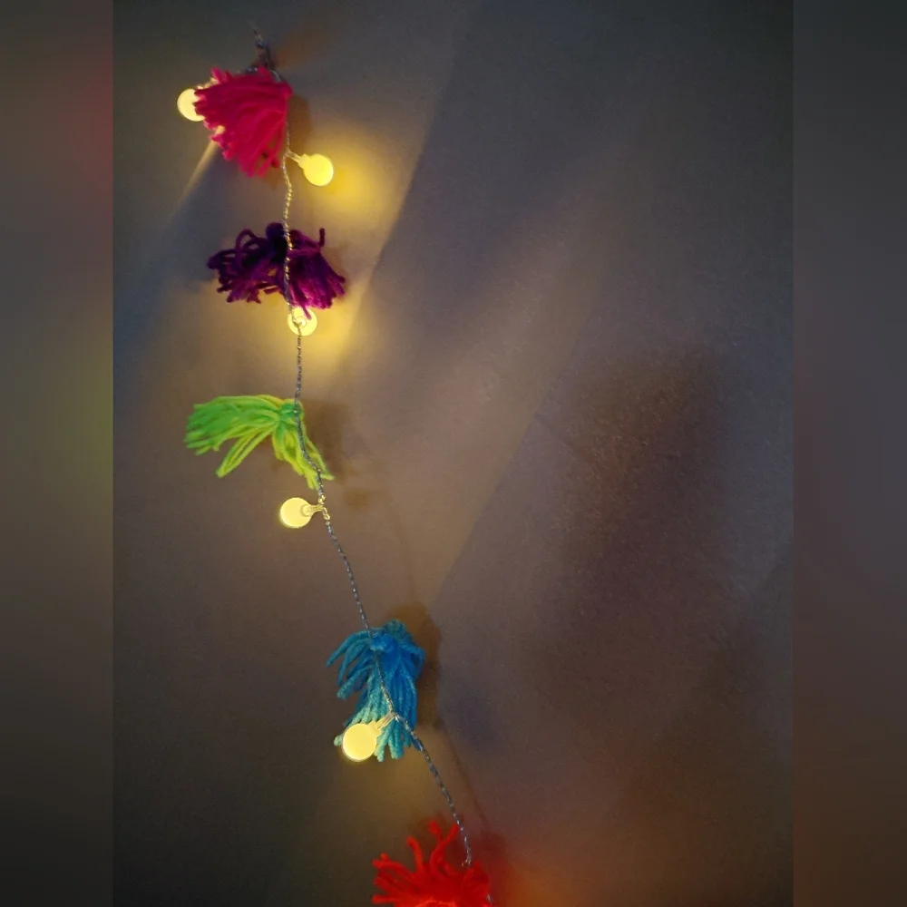 Tassel LED Garland Colorful, Photo NWT